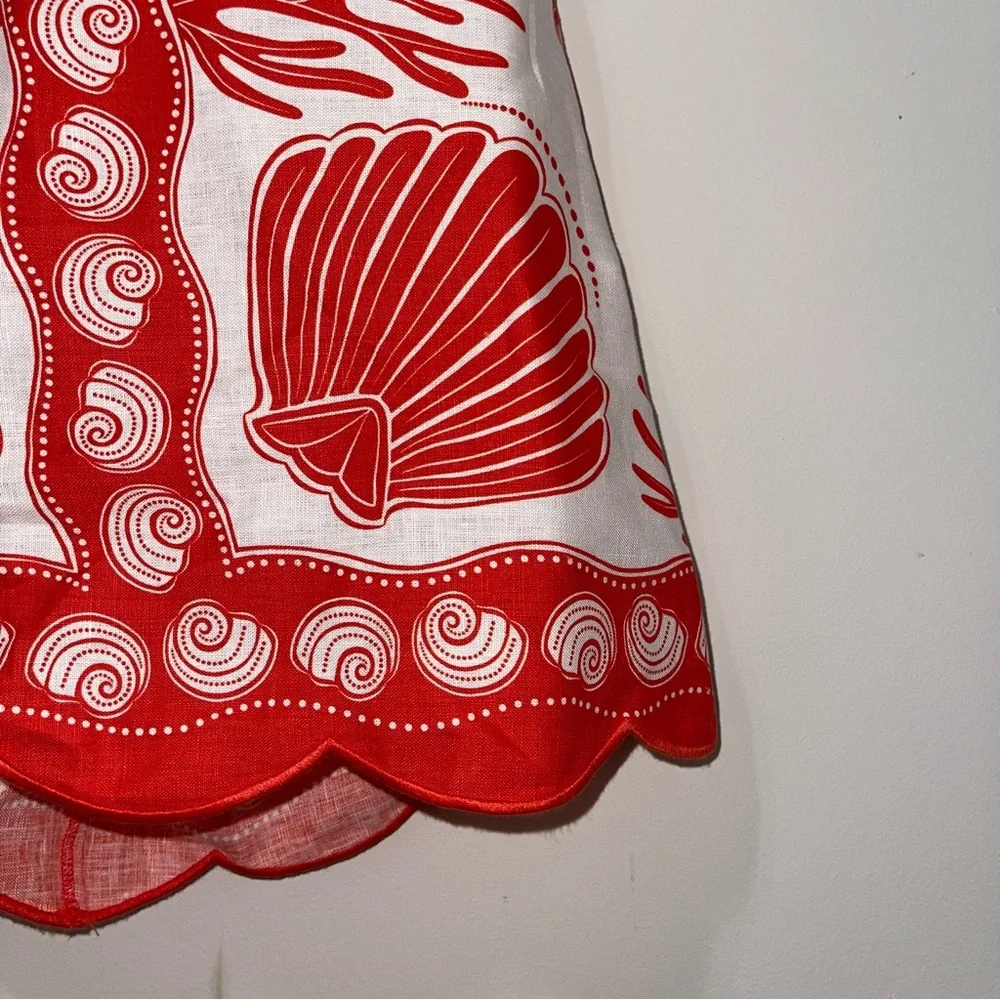 Farm Rio White Ainika Shell Euroflax™ Premium Linen Mini Dress - Picture 8 of 11